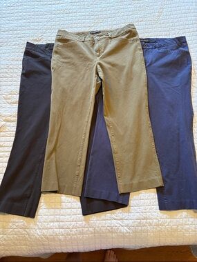 THREE PAIR Banana Republic Women's Stretch Straight-Leg Chinos